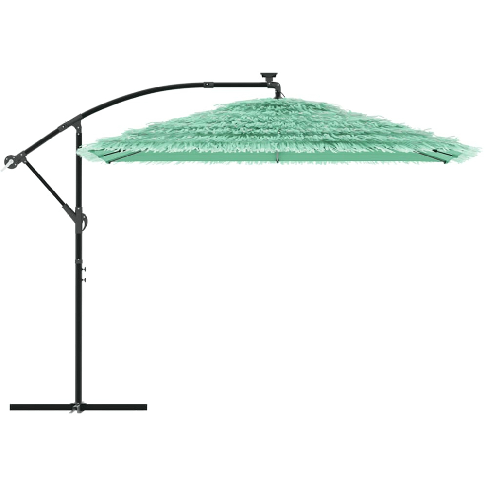 vidaXL Green Straw Top Cantilever Parasol with Steel Pole 2.9m Image 3
