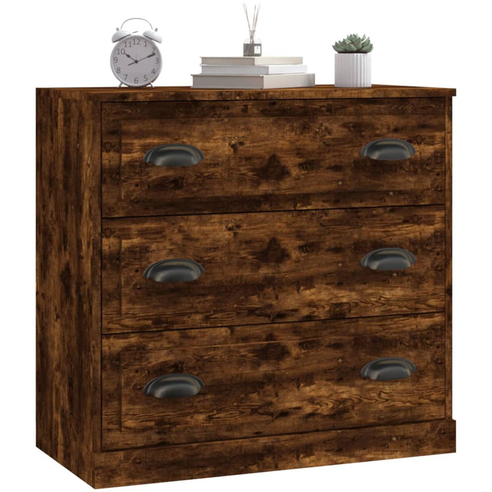 vidaXL 6 Drawer Smoked Oak Sideboard Image 8