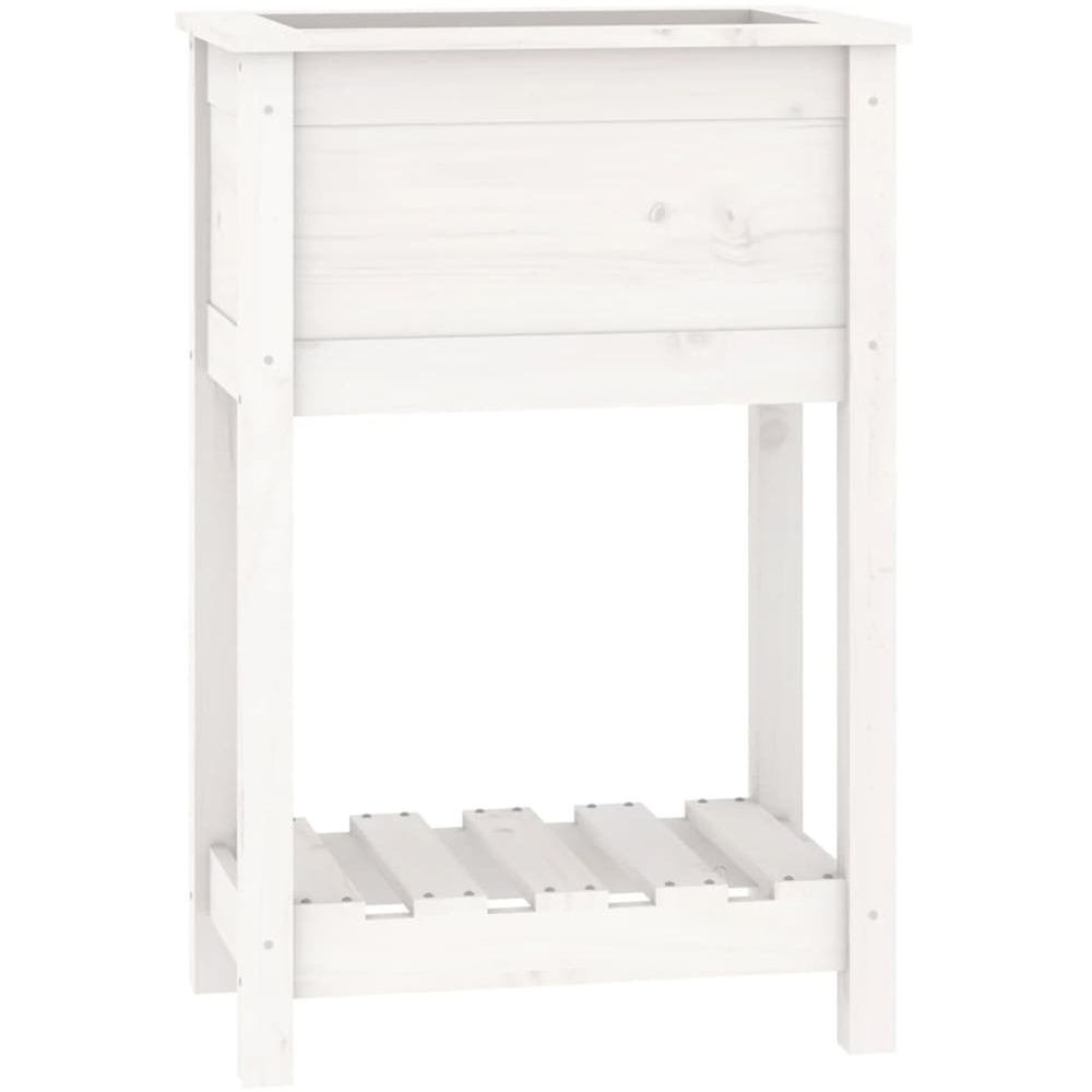 vidaXL White Pine Wood Garden Planter 81 x 34.5 x 54cm Image 1