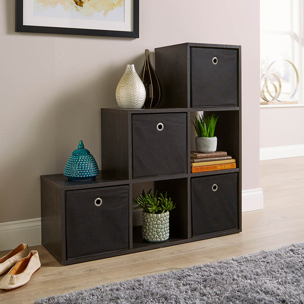 Home Source 6 Cube Black Storage Unit Image 3