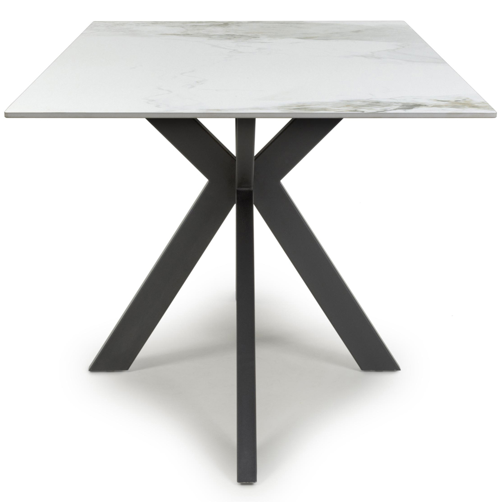 Shankar Verona 6 Seater White Marble Ceramic Dining Table Image 4
