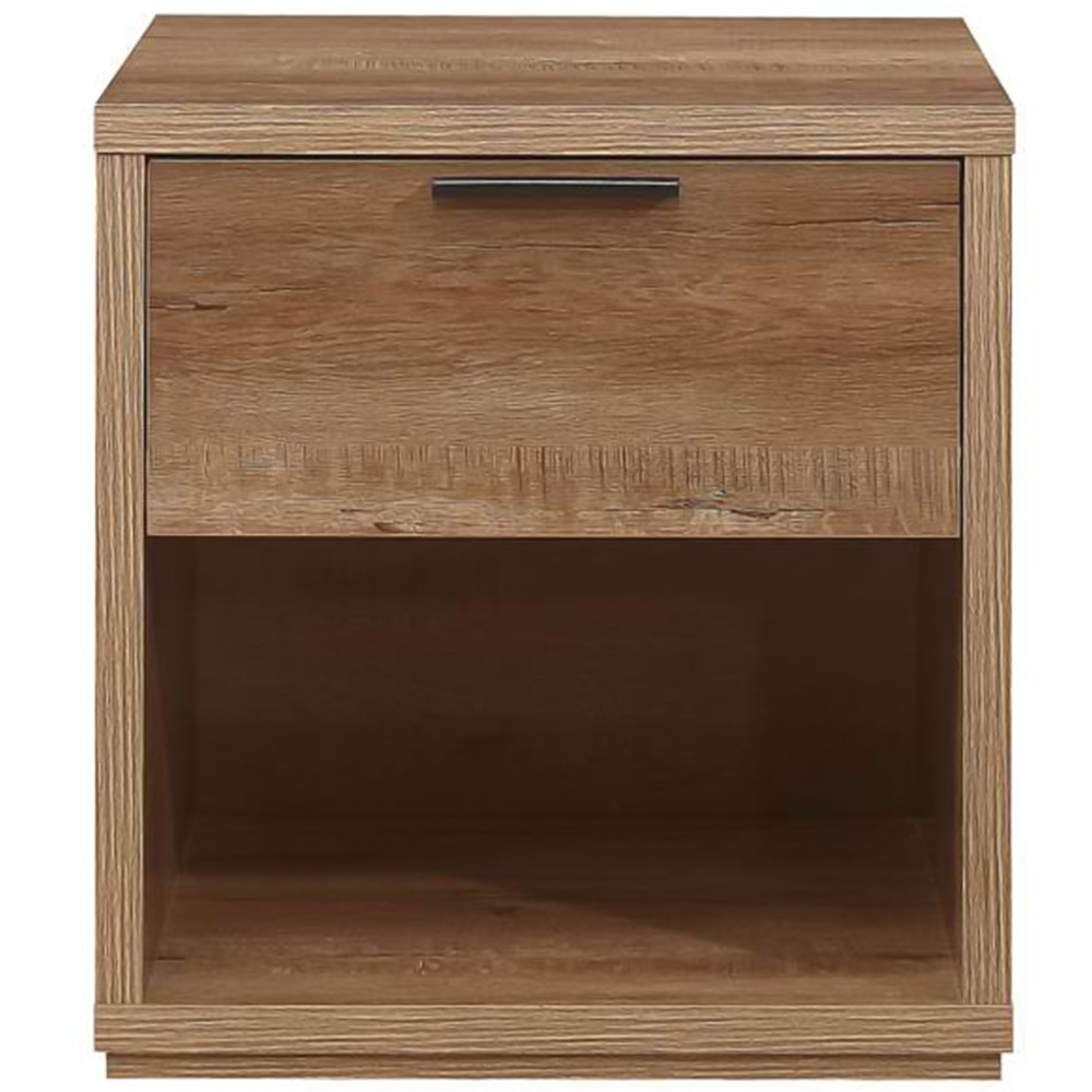 Stockwell Single Drawer Brown Bedside Table Image 3