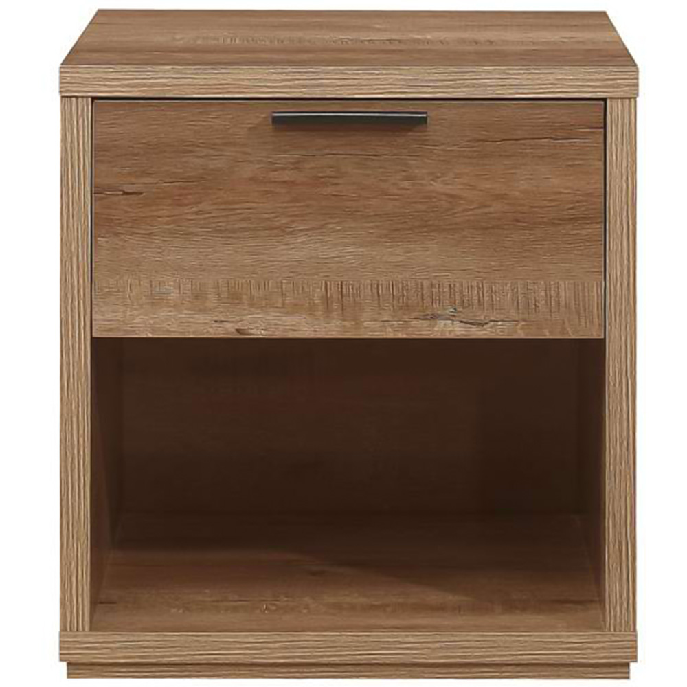 Stockwell Single Drawer Single Shelf Brown Bedside Table Image 3