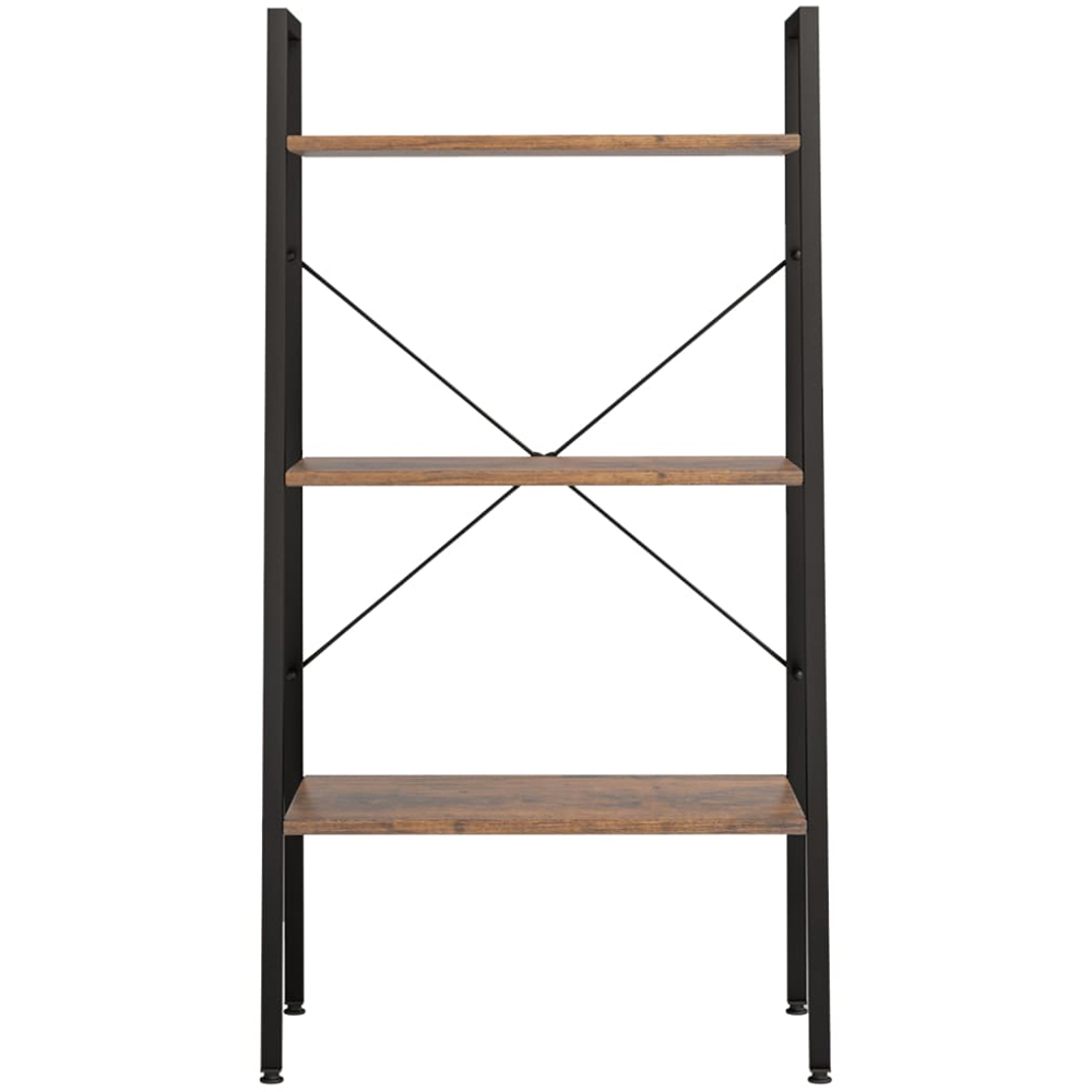 vidaXL 3-Tier Dark Brown and Black Standing Shelf Image 2