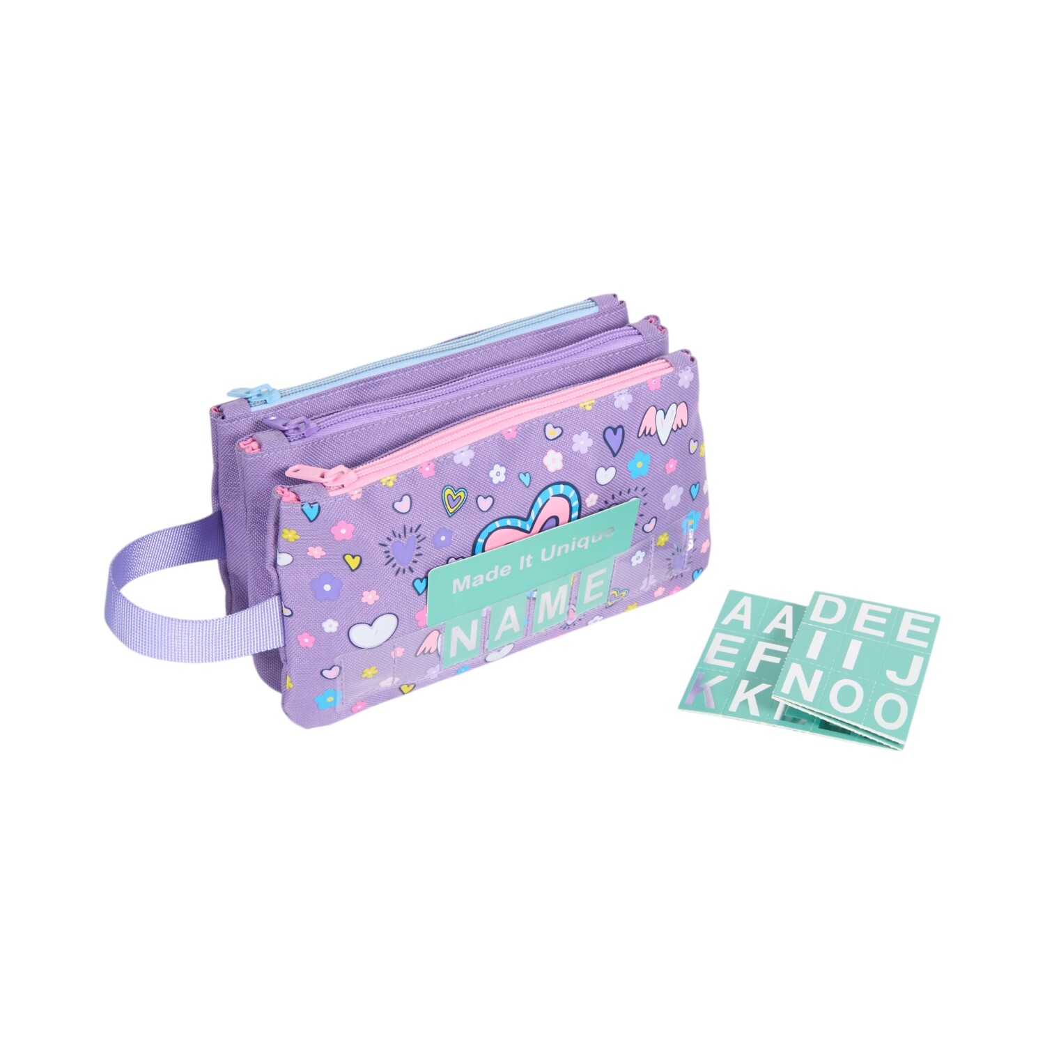 Purple Heart Personalised Pencil Case - Purple Image 4