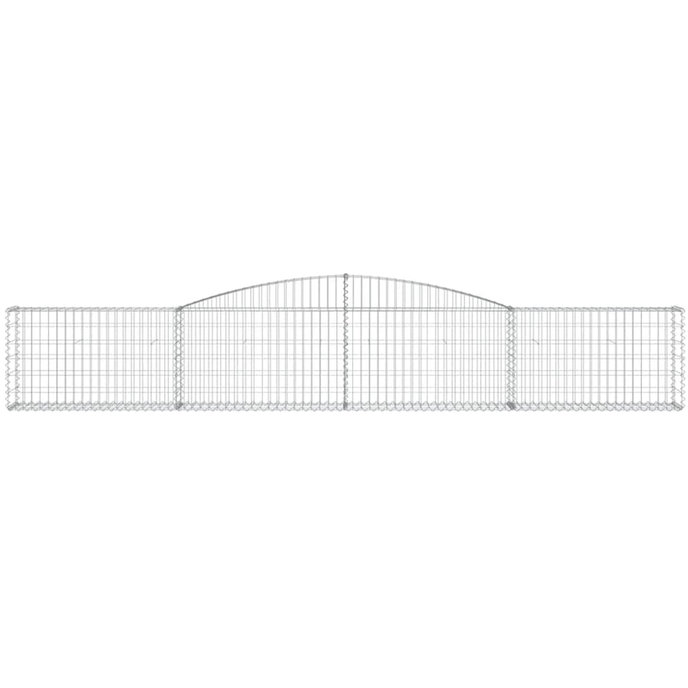 vidaXL Silver Galvanised Iron Arched Gabion Basket 400 x 30 x 60/80cm Image 2