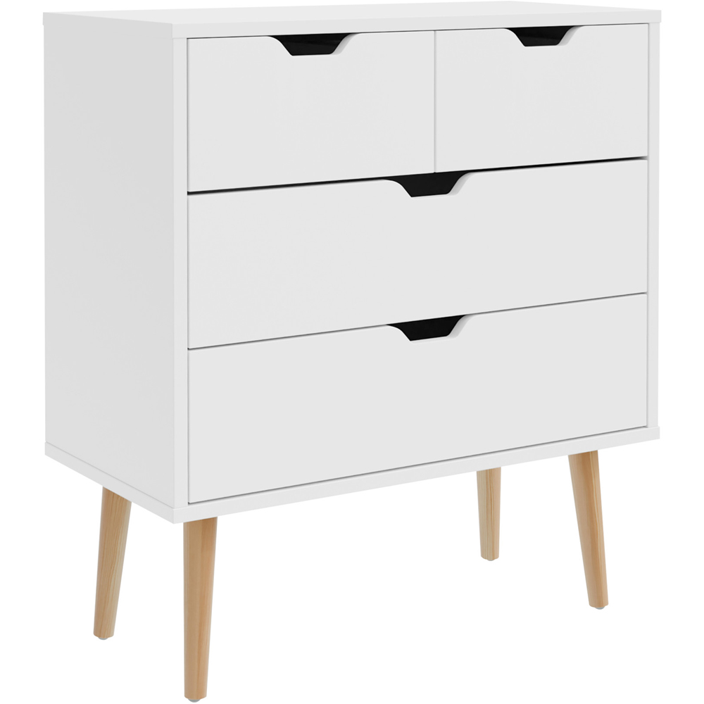 GFW Nyborg 4 Drawer White Chest of Drawers Image 2
