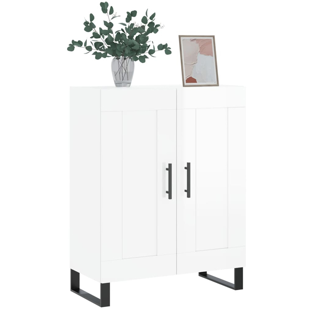 vidaXL 2 Door High Gloss White Sideboard Image 3