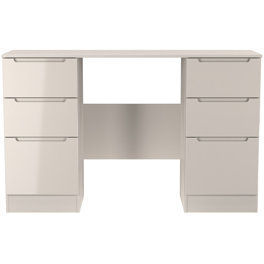 Crowndale Milan 6 Drawer Kashmir Gloss and Kashmir Kneehole Desk Ready Assembled Image 3