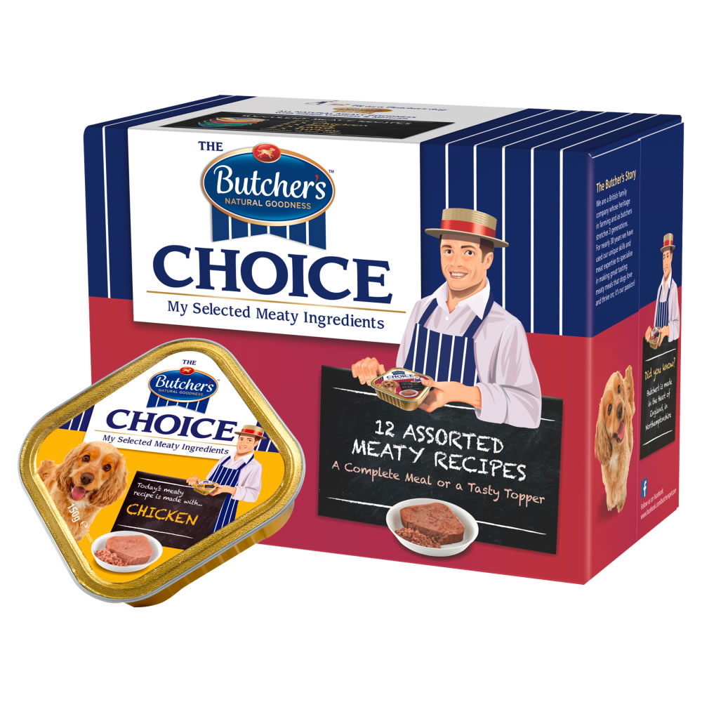 Butcher's Choice Succulent Meat Dog Food Trays 12 x 150g Wilko