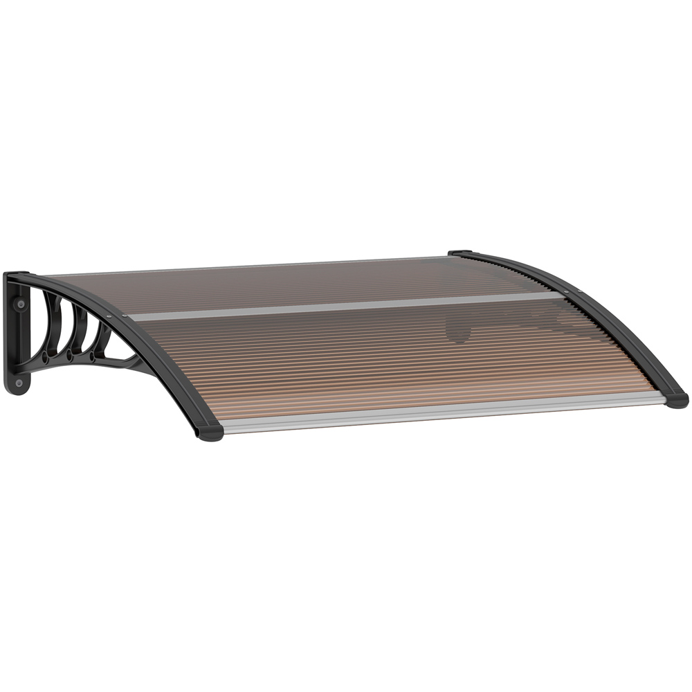 Outsunny Dark Brown Outdoor Window Door Canopy Awning 1 x 0.75m Image 2
