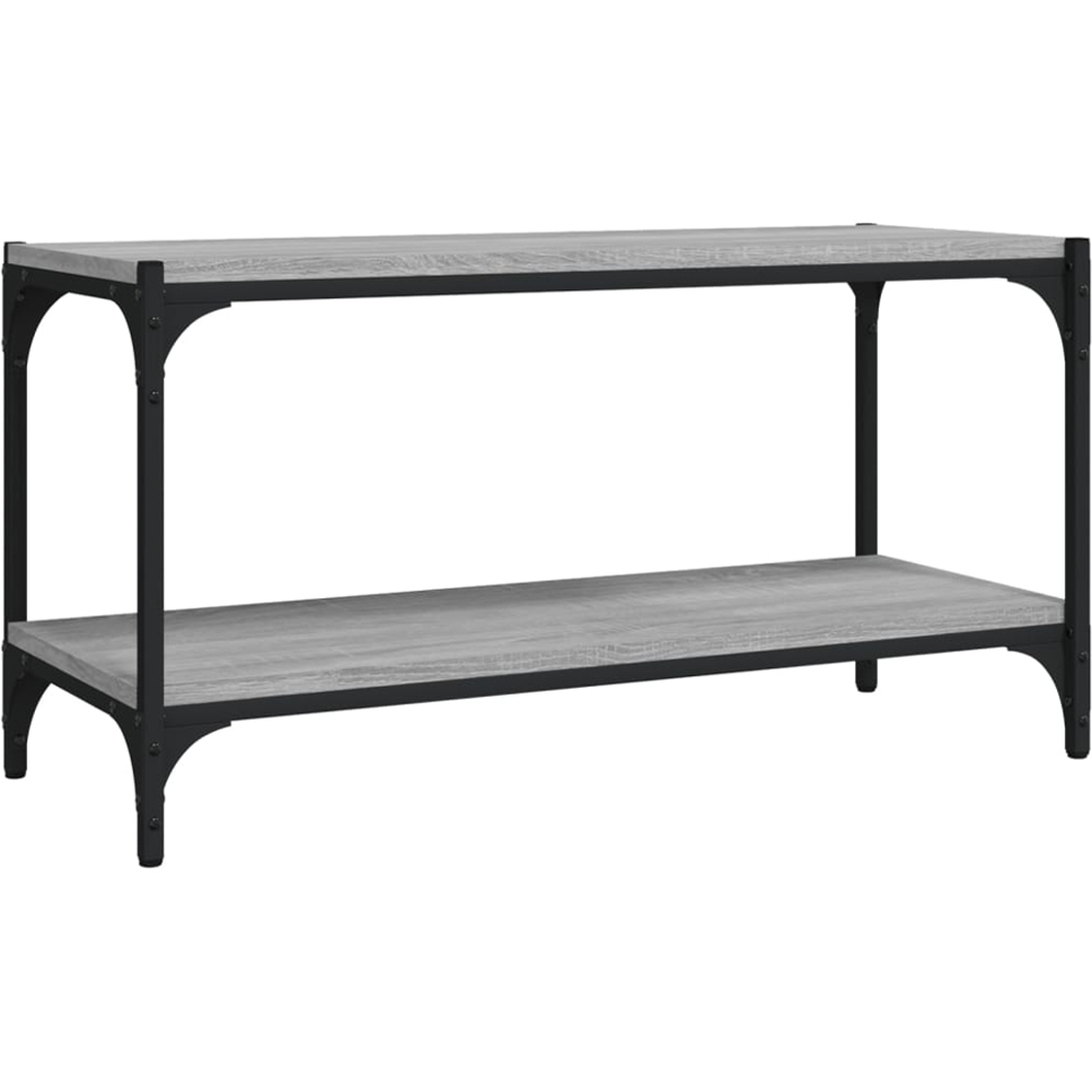 vidaXL Single Shelf Grey Sonoma Wood and Steel TV Cabinet Image 2