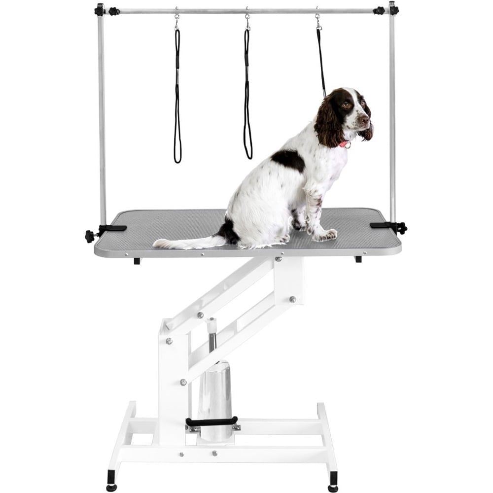Petnamic Hydraulic White and Grey Top Dog Grooming Table Image 3