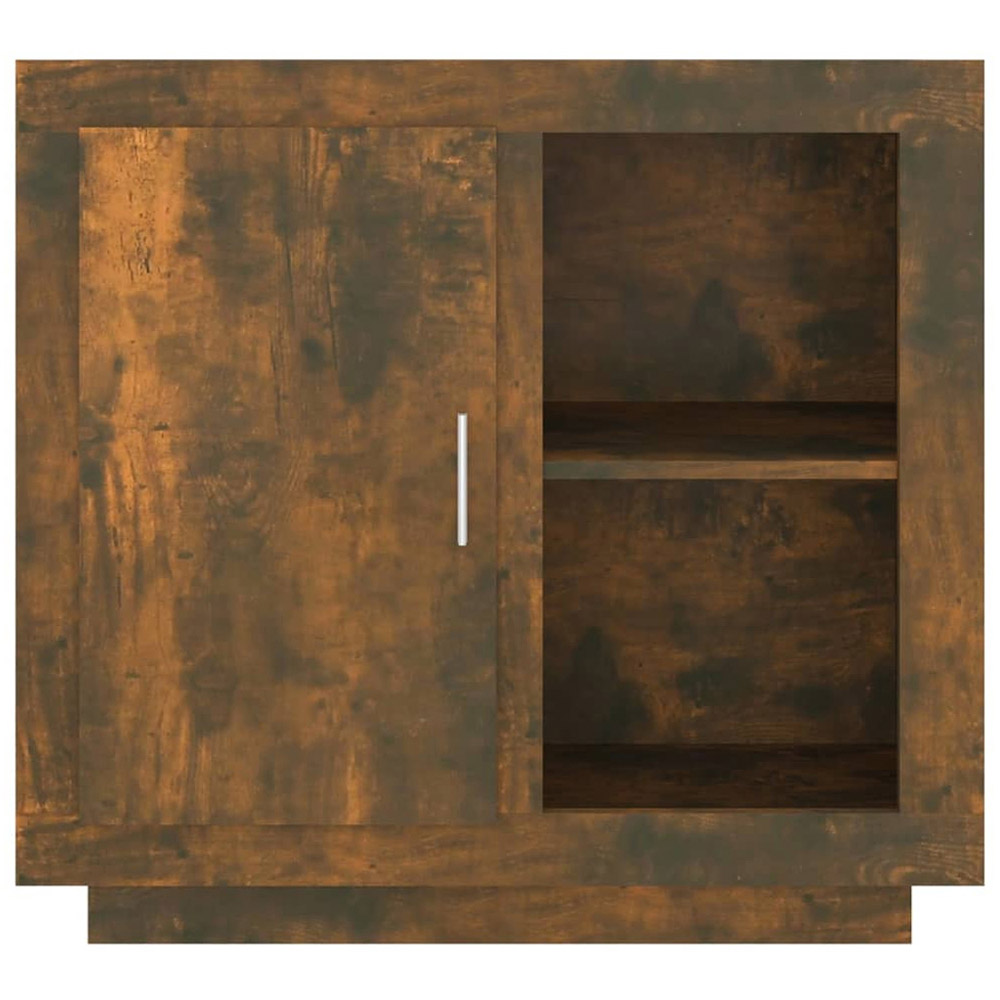 vidaXL Single Door 2 Shelf Smoked Oak Sideboard Image 5