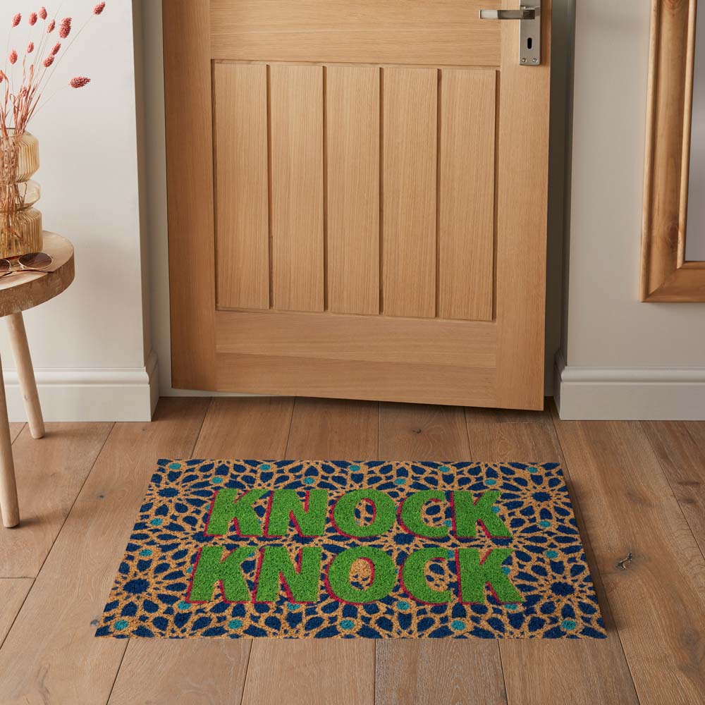 Astley Multicolour Knock Knock Coir Doormat 60 x 40cm Image 5