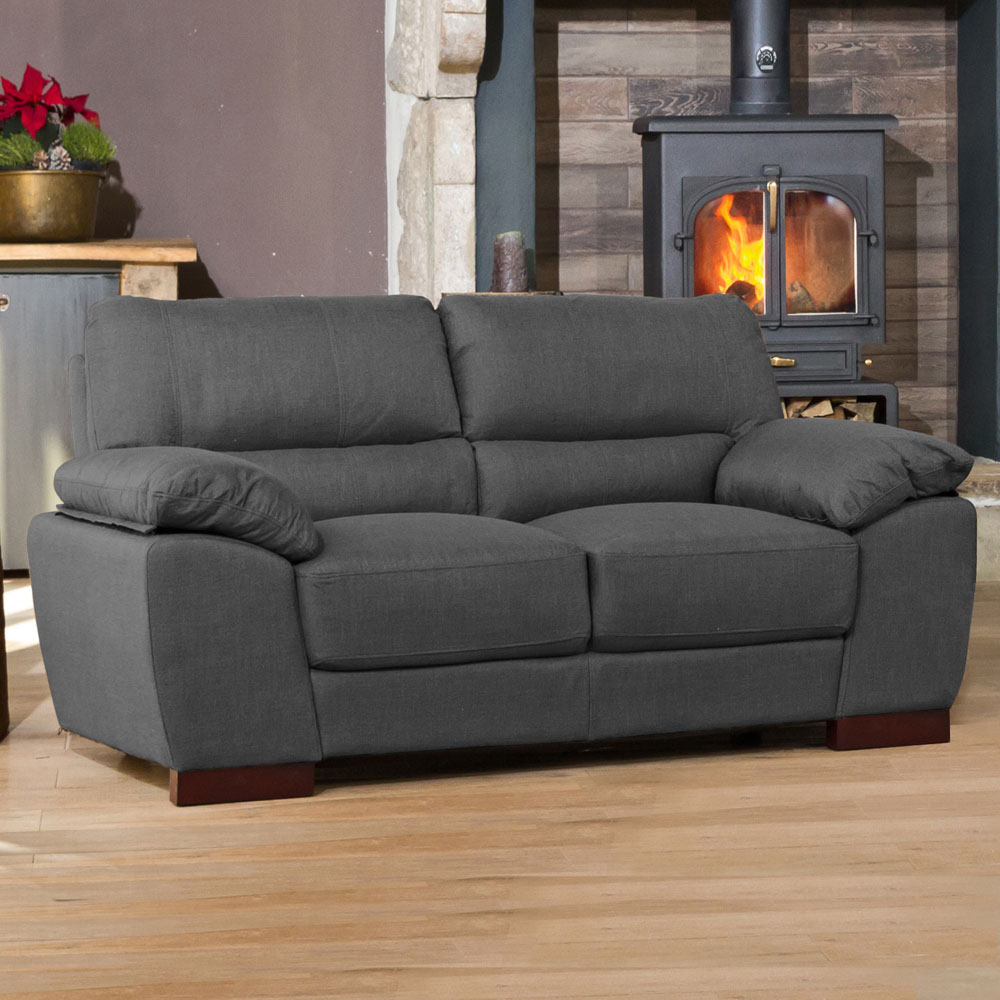 Westbrook 2 Seater Ash Textured Fabric Sofa Image 1