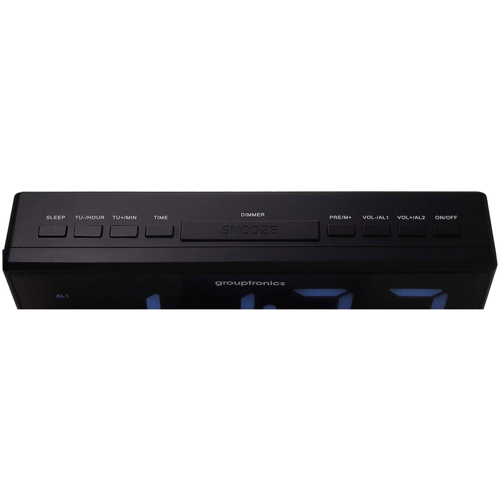Grouptronics GTCR-T1M Black Digital Alarm Clock Radio Image 4