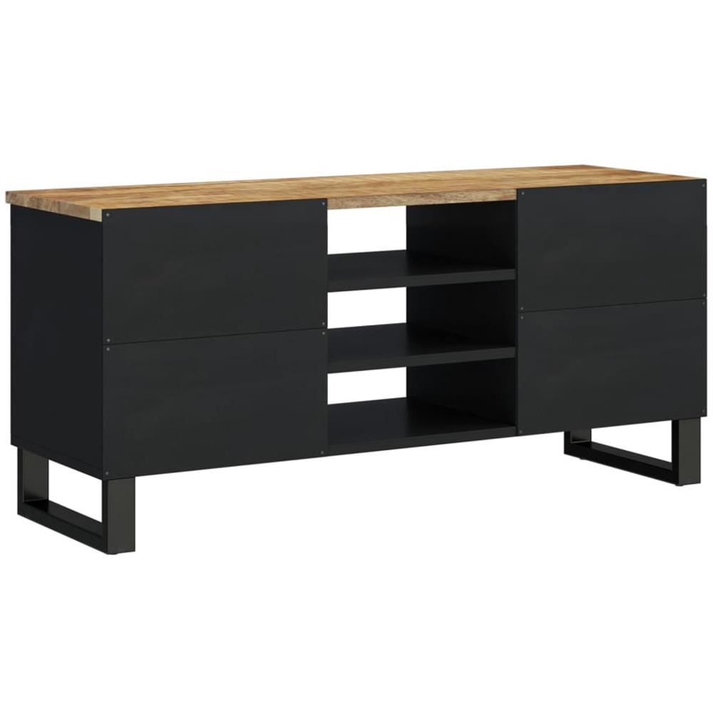 vidaXL 7 Shelf Light Brown Solid Mango Wood TV Cabinet Image 4