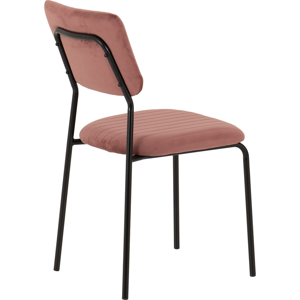 Seconique Sheldon Set of 4 Pink Velvet Dining Chairs Image 6