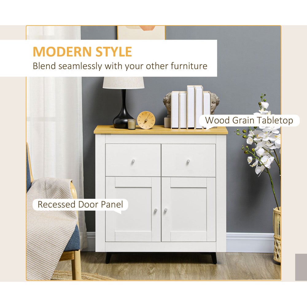 Portland 2 Door 2 Drawer White Sideboard Image 5