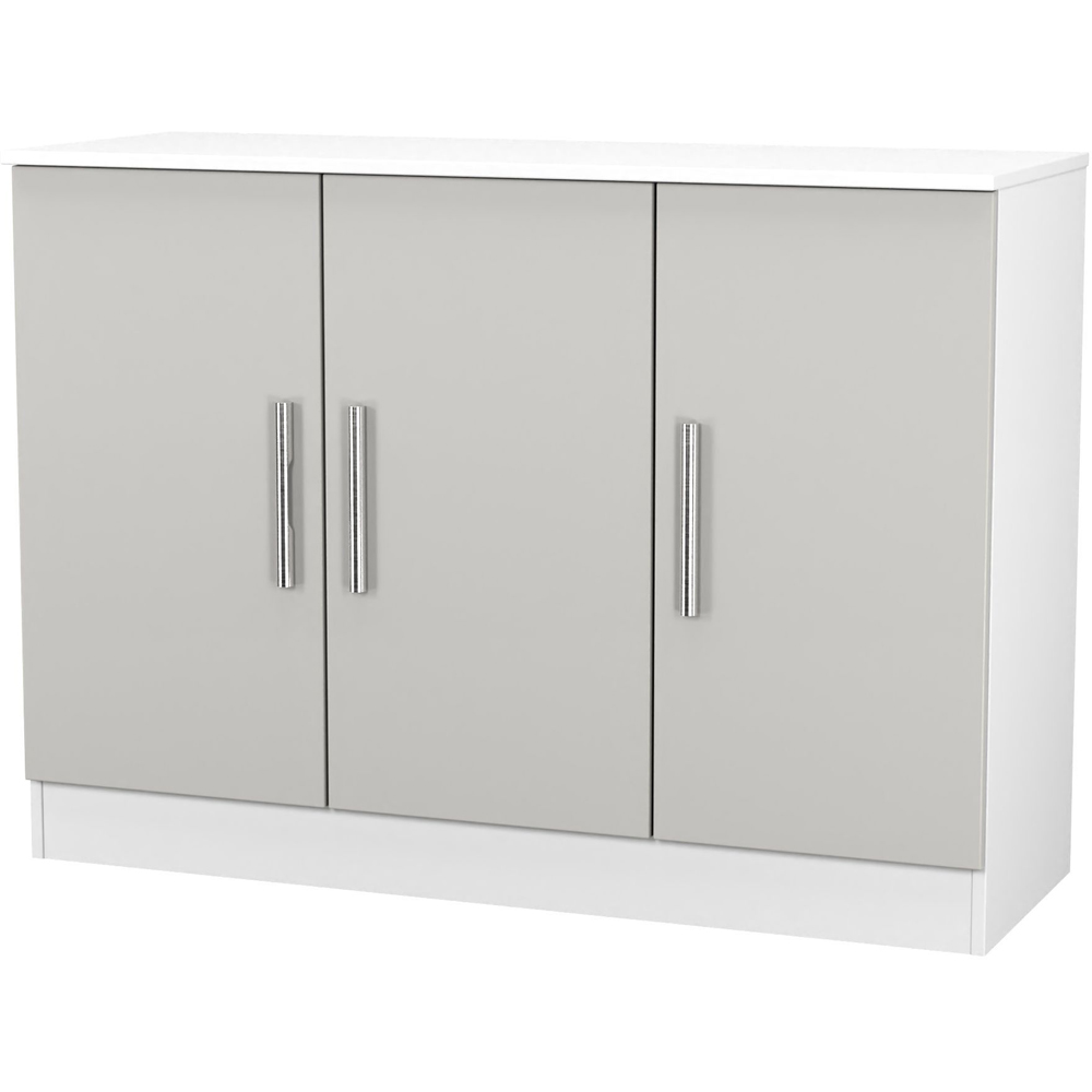 Crowndale Contrast 3 Door Grey Matt and White Sideboard Ready Assembled Image 3