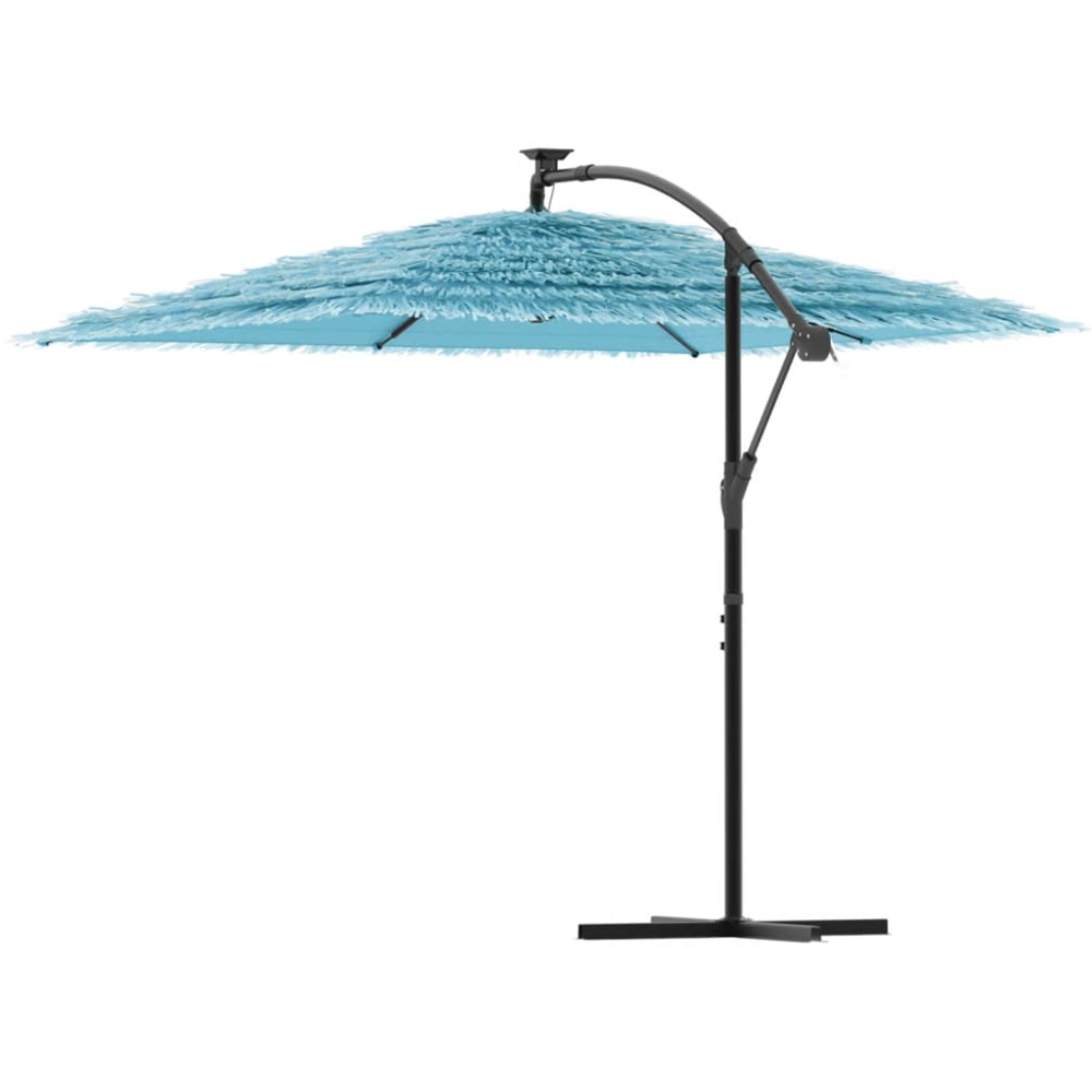 vidaXL Blue Straw Top Cantilever Parasol with Steel Pole 2.4m Image 4