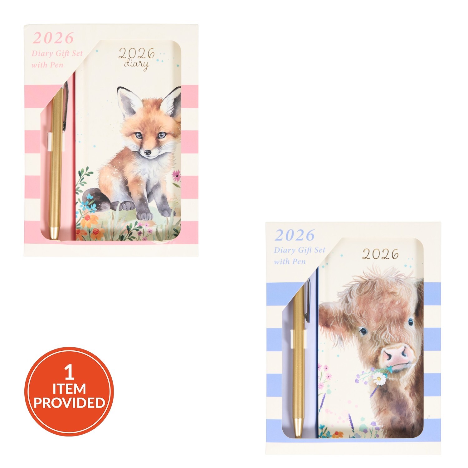 2026 Slimline Animal Diary and Pen Image 1