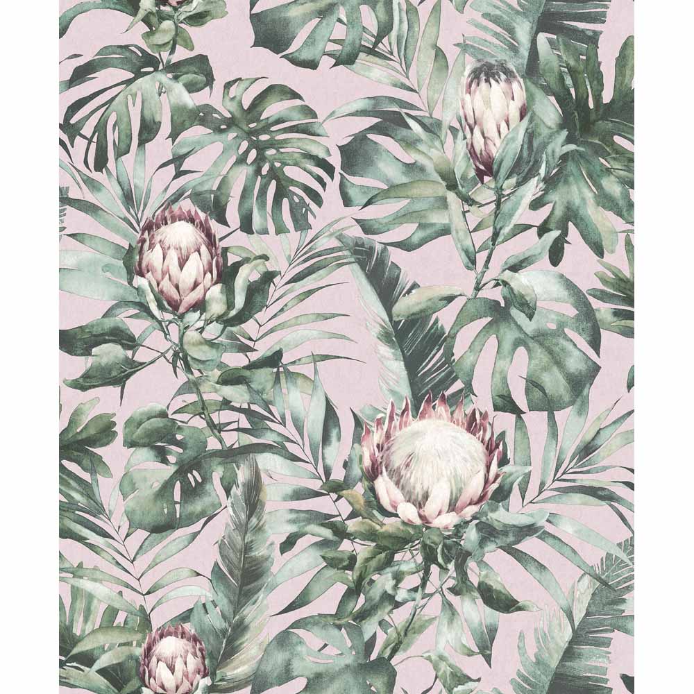 Holden Decor Protea Floral Dusky Pink Wallpaper Image 1