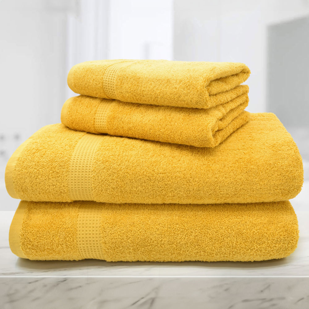 Mayfair Egyptian Cotton Mustard Bath Towel Set of 2 Image 3