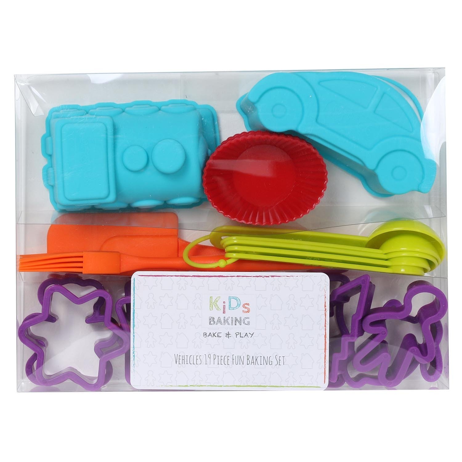 Kids 19 Piece Baking Set - Blue Vehicles Image