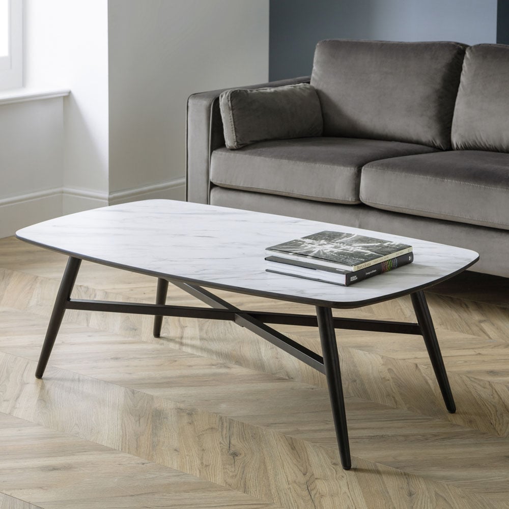 Julian Bowen Caruso Marble Effect Coffee Table Image 6