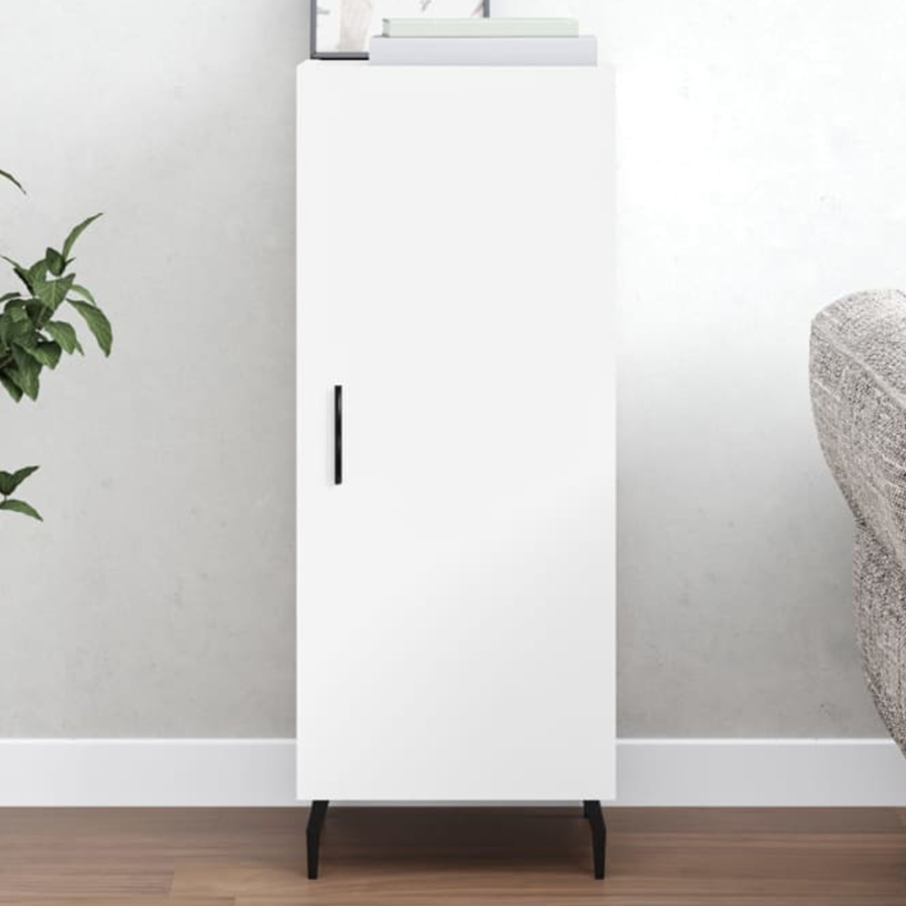 vidaXL Single Door White Sideboard Image 1