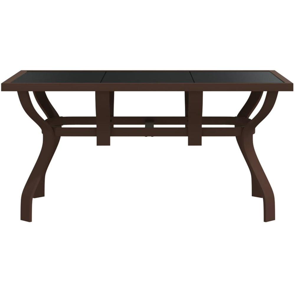 vidaXL 4 Seater Metal Rectangular Garden Dining Table Brown and Black Image 3