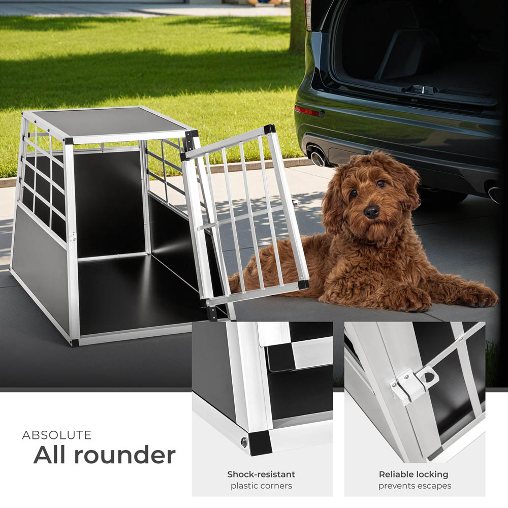 tectake Black Dog Crate 90 x 65cm Image 4