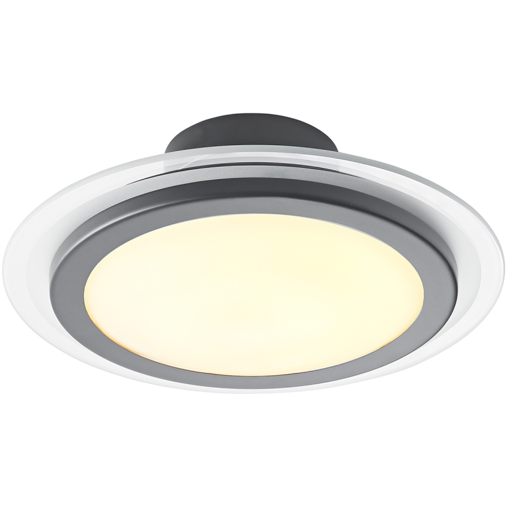 Happy Homewares Matt Black Semi Flush LED Powered Ceiling Light Image 3