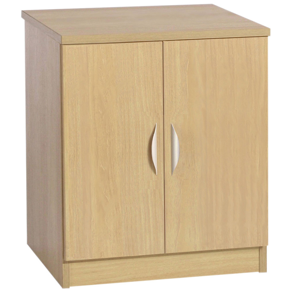 R White Cabinets 2 Door Brown Desk Height Cupboard Image 2
