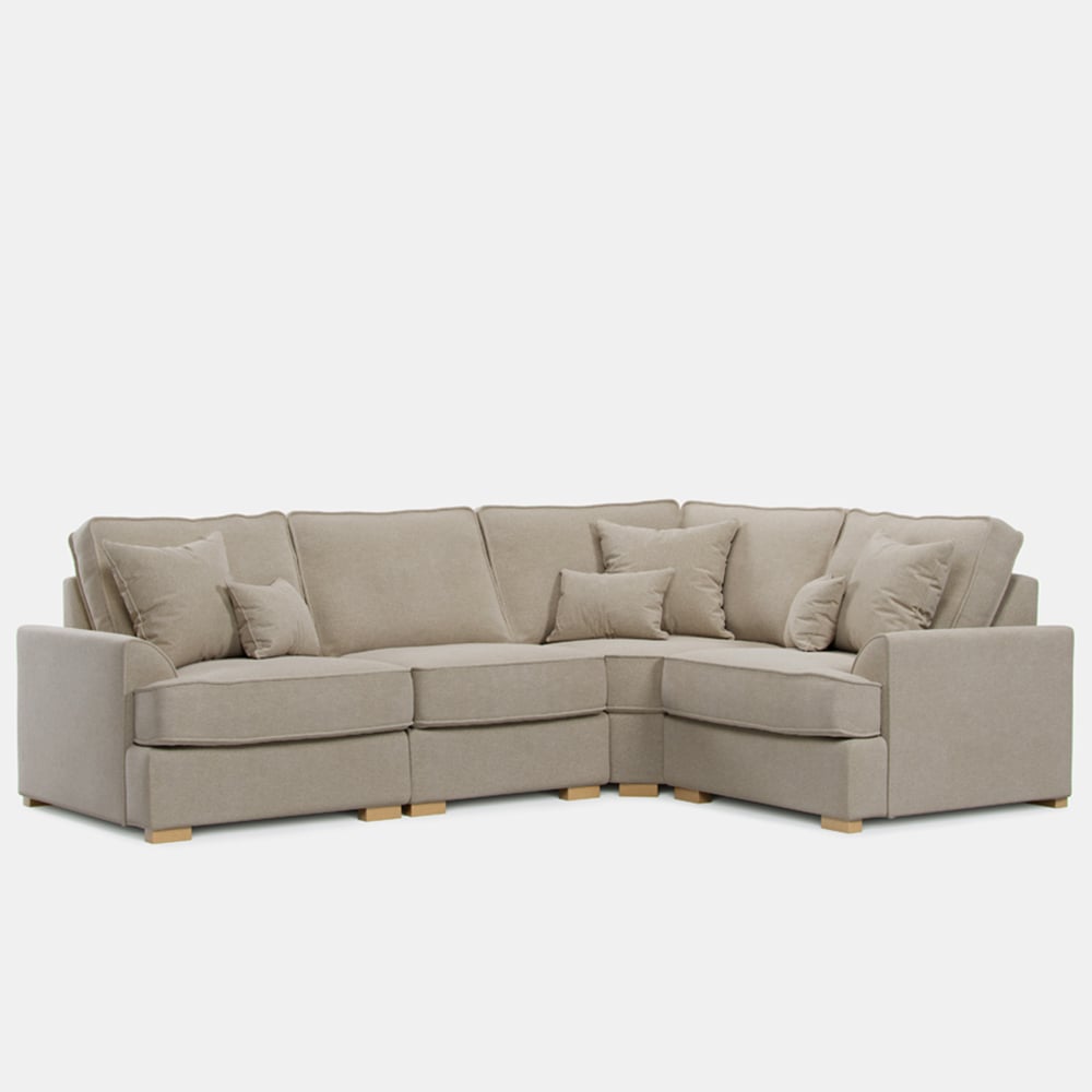 Alba City 5 Seater Stone Fabric Left Hand Corner Sofa Image 2