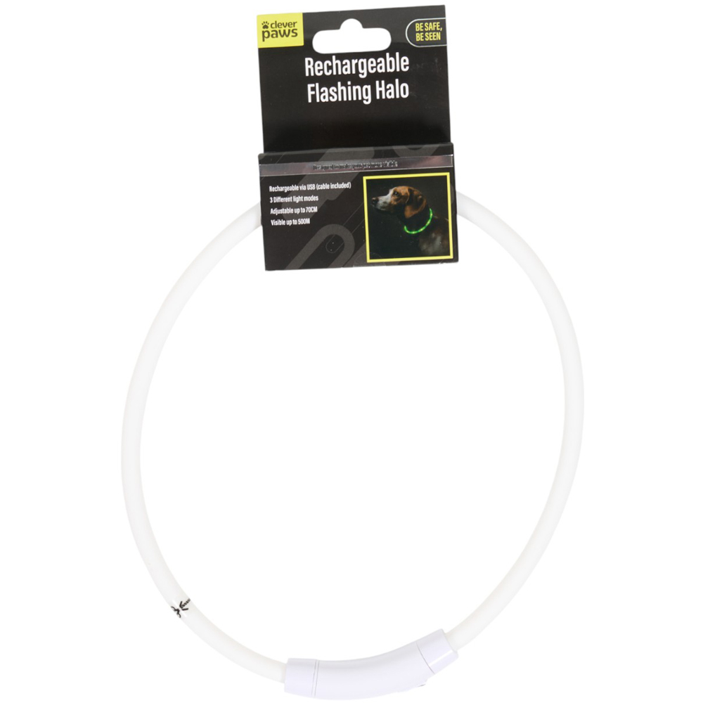 Clever Paws USB Rechargeable Flashing Pet Halo - Yellow Image 5
