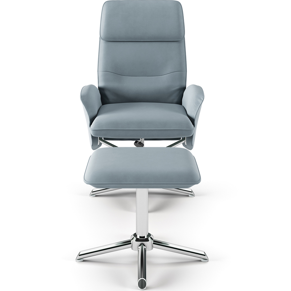 Dorel Belding Grey Faux Leather Recliner Chair with Footstool Image 3