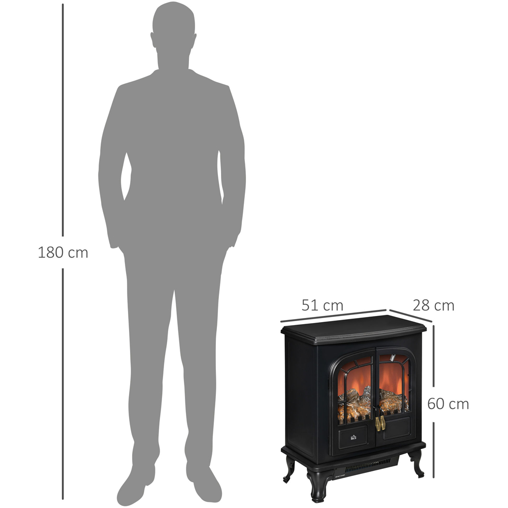 HOMCOM Ava LED Fire Flame Electric Fireplace Heater Image 6