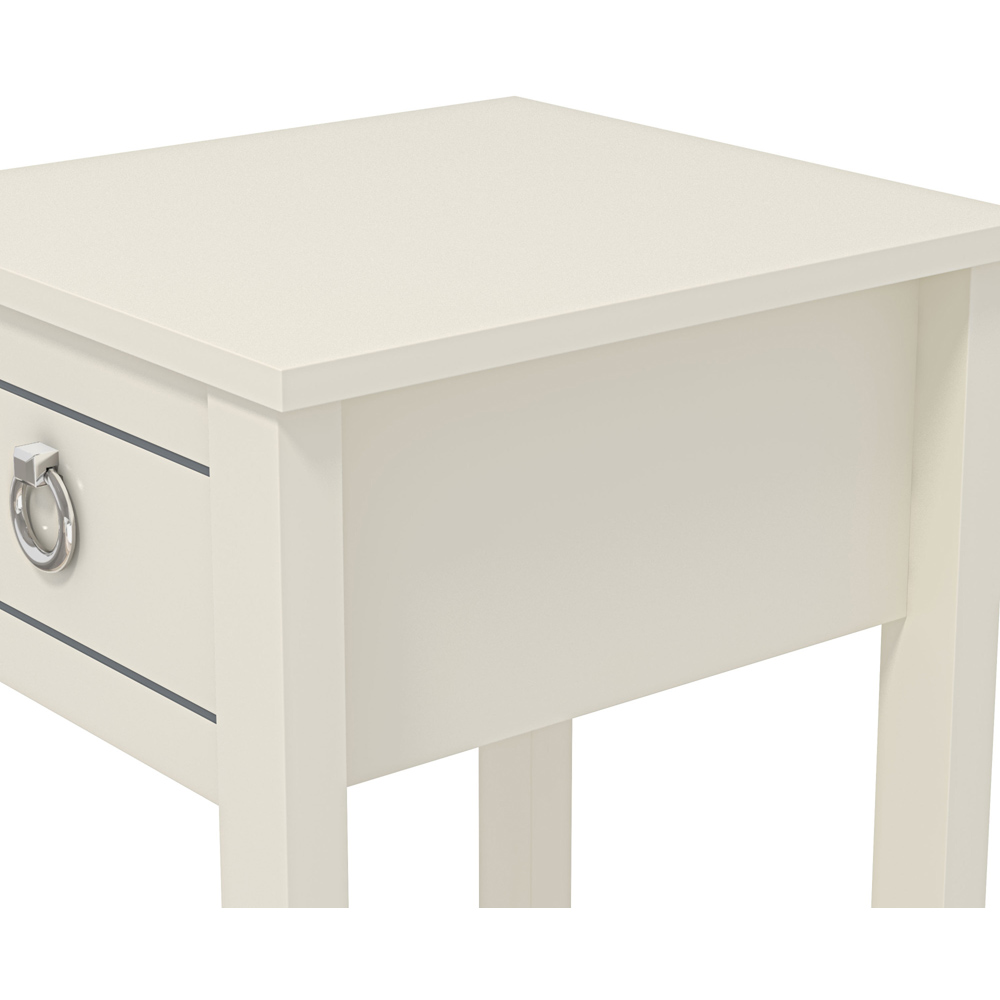 GFW Clovelly Single Drawer Ivory Bedside Table Image 6