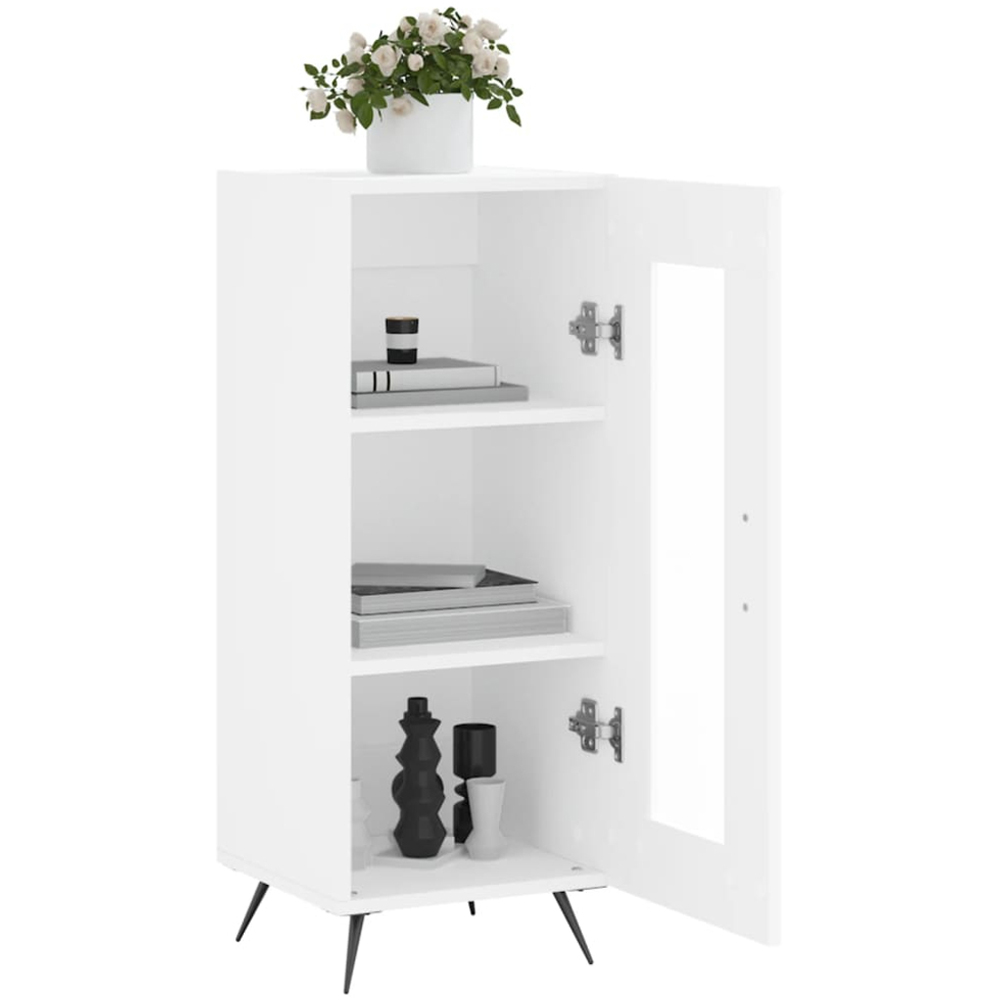 vidaXL Single Glass Door White Sideboard Image 4