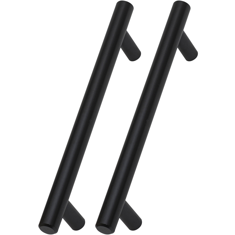Kitchen Kit Matt Black T-Bar Handle 2 Pack Image 1
