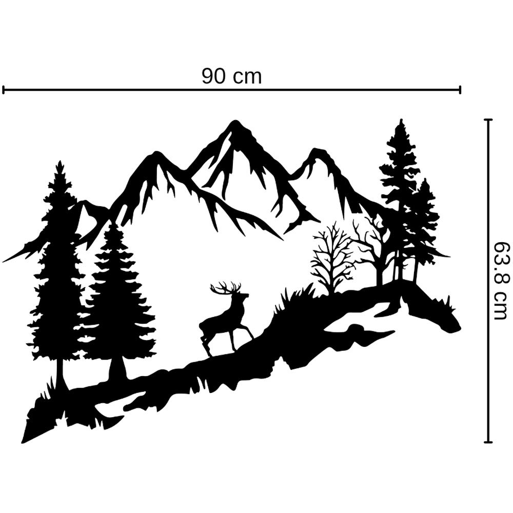Decortie Mountain Peak and Forest Silhouette Metal Wall Decor Image 5