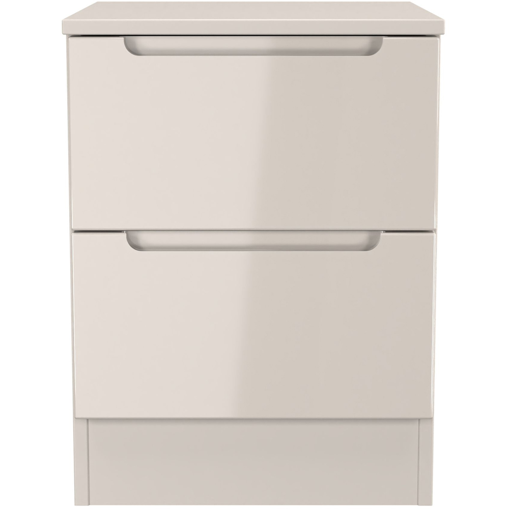 Crowndale Milan 2 Drawer Kashmir Gloss and Kashmir Compact Bedside Cabinet Ready Assembled Image 3