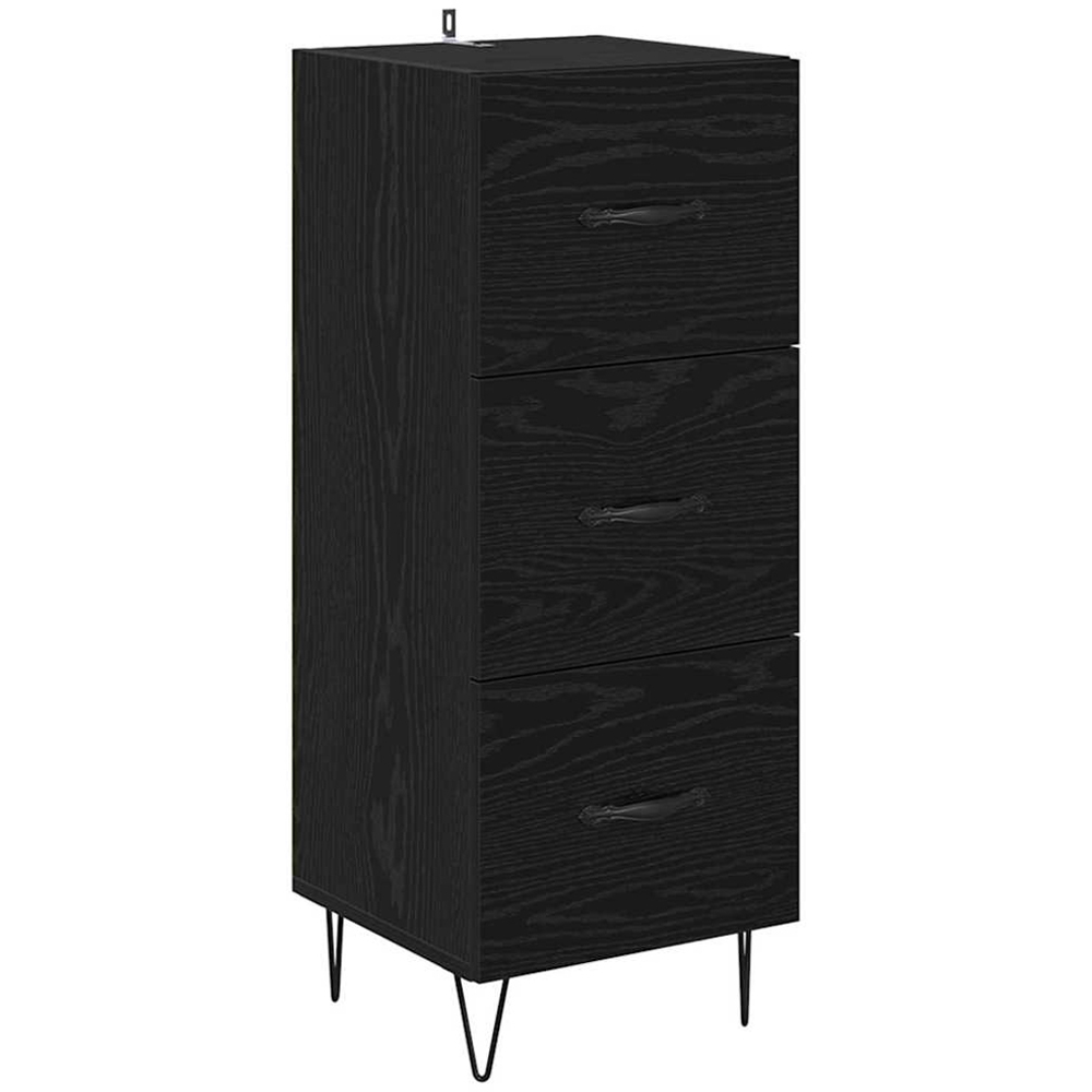 vidaXL Single Door 3 Drawer Black Tall Slim Highboard Image 6