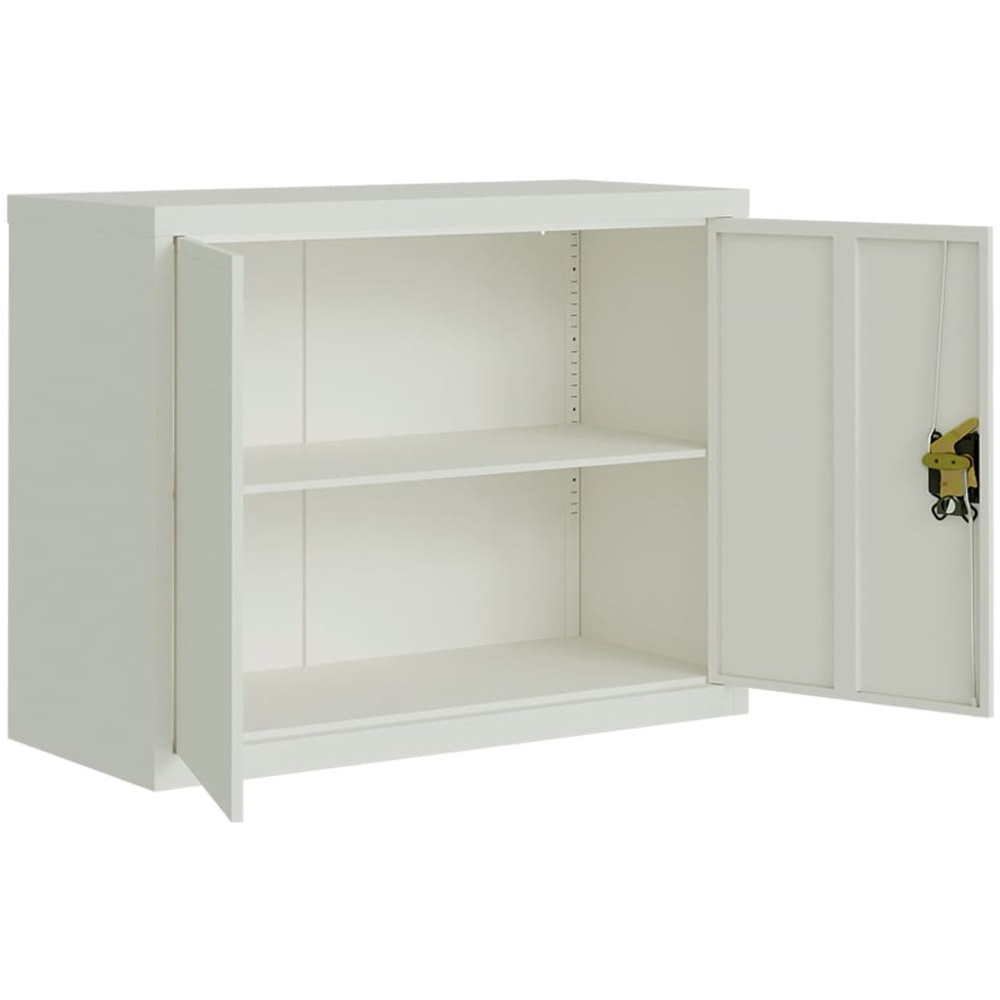 vidaXL 2 Door Light Grey Metal Lockable File Cabinet Image 4