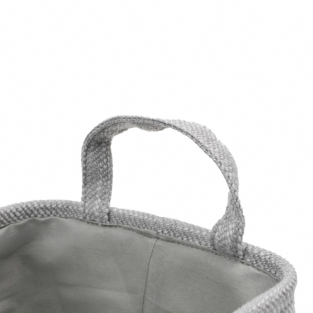 JVL Serena Light Grey Rectangular Storage Basket with Handles Image 5