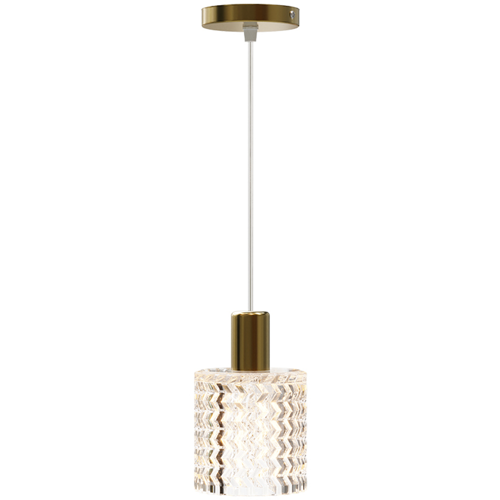 Living and Home Small Gold Glass Shade E27 Pendant Light Image 3