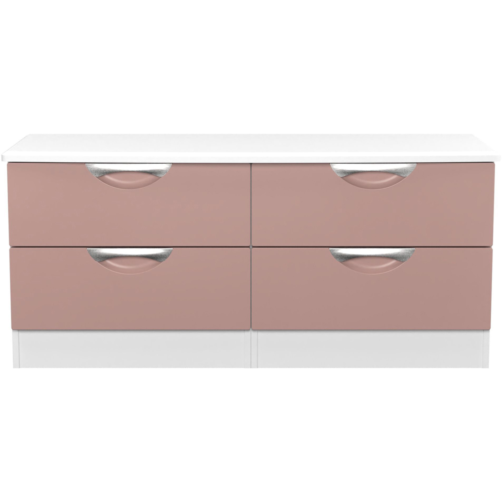 Crowndale Camden 4 Drawer Kobe Pink and White Bed Box Ready Assembled Image 2